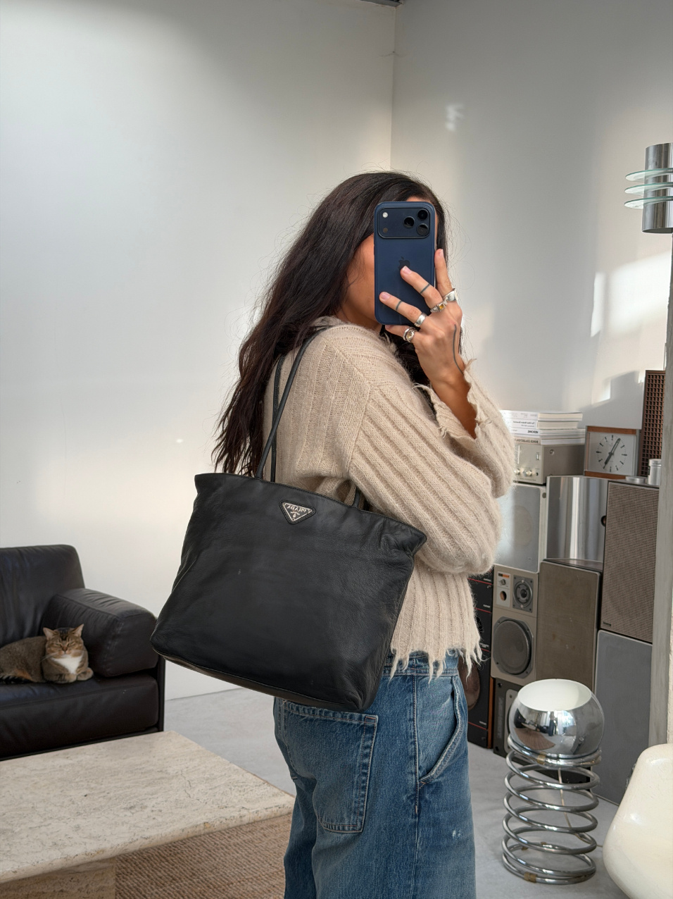 RR ARCHIVE Prada Leather Double Handle Tote