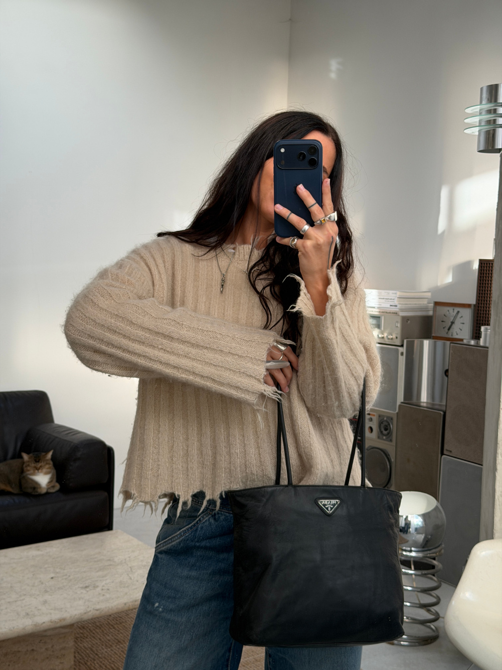 RR ARCHIVE Prada Leather Double Handle Tote