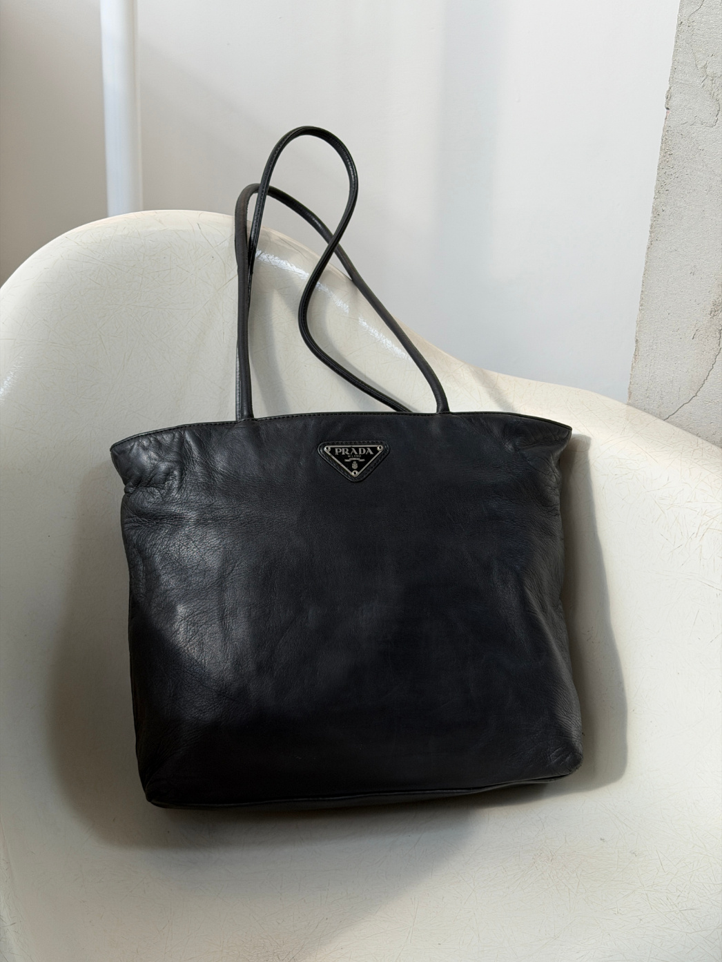 RR ARCHIVE Prada Leather Double Handle Tote