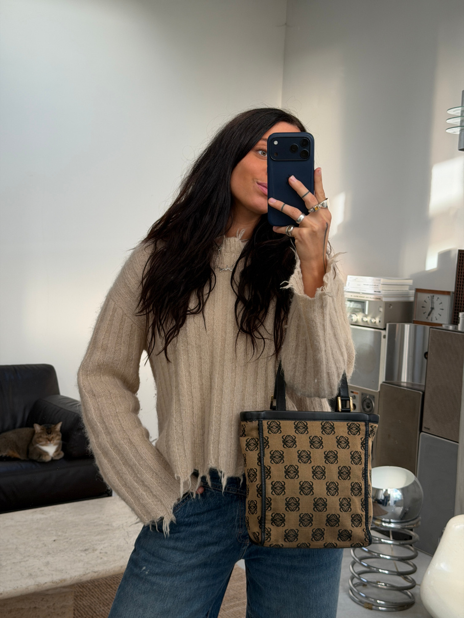 RR ARCHIVE Loewe Anagram Canvas Handbag