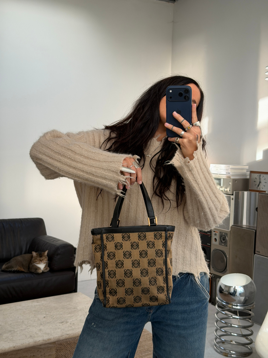 RR ARCHIVE Loewe Anagram Canvas Handbag