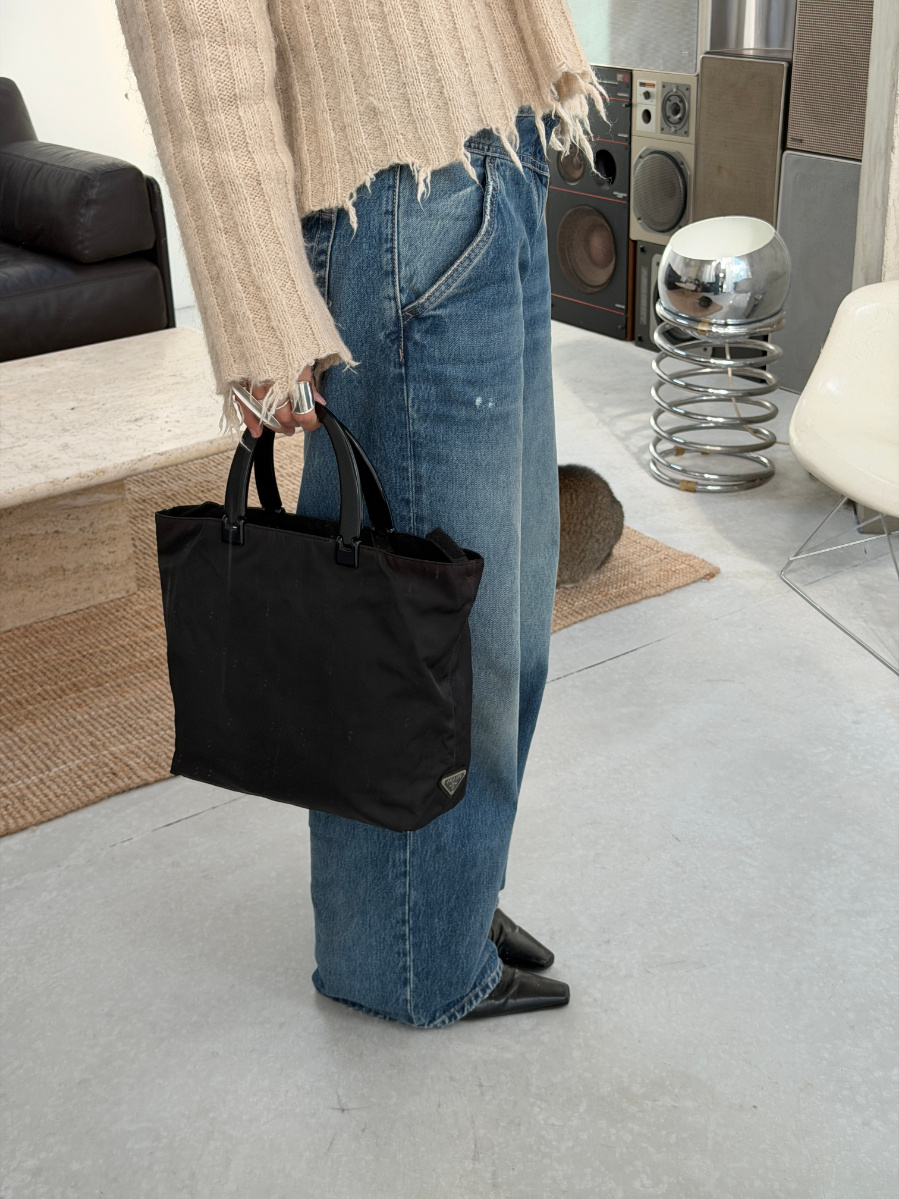 RR ARCHIVE Prada Nylon Plexi Handle Handbag