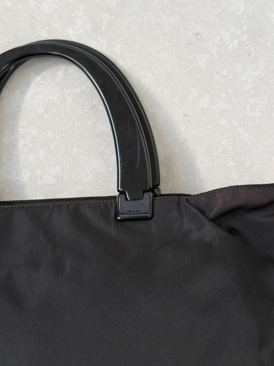 RR ARCHIVE Prada Nylon Plexi Handle Handbag