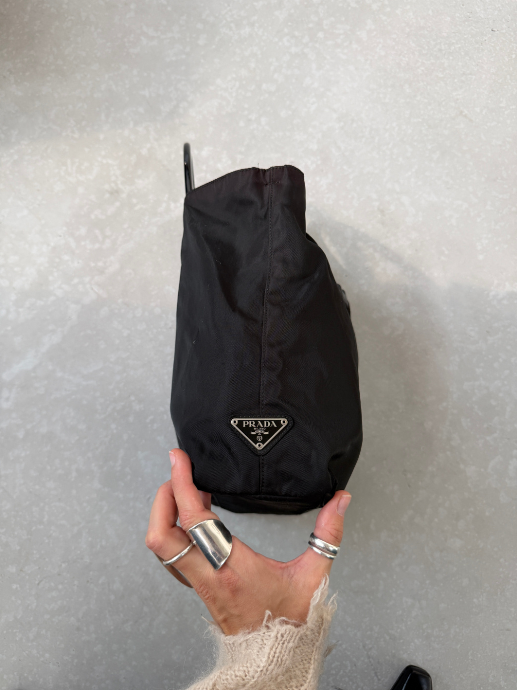 RR ARCHIVE Prada Nylon Plexi Handle Handbag