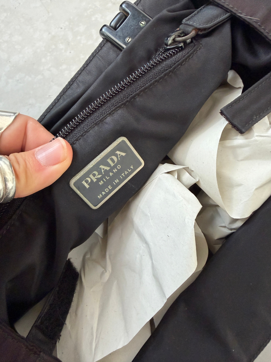 RR ARCHIVE Prada Nylon Plexi Handle Handbag