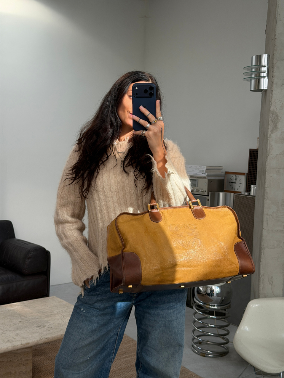 RR ARCHIVE Loewe Leather Boston Travel Bag
