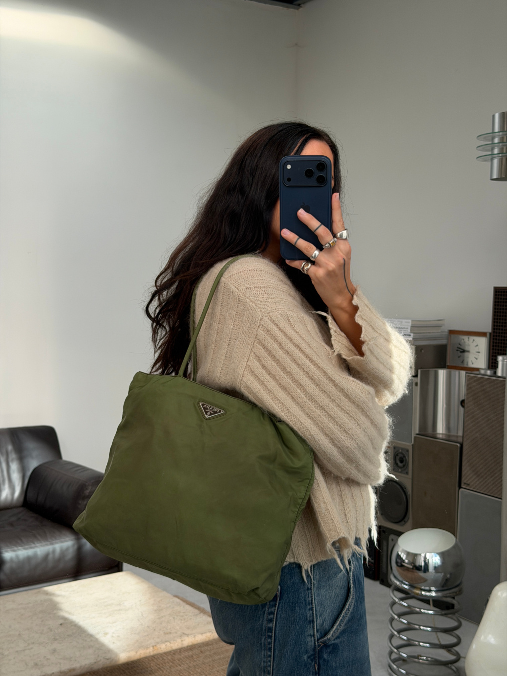 RR ARCHIVE Prada Nylon Double Handle Big Tote
