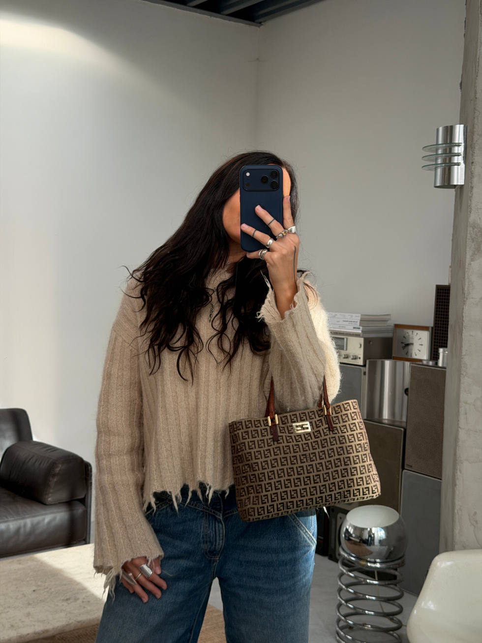 RR ARCHIVE Fendi Zucchino Canvas Handbag