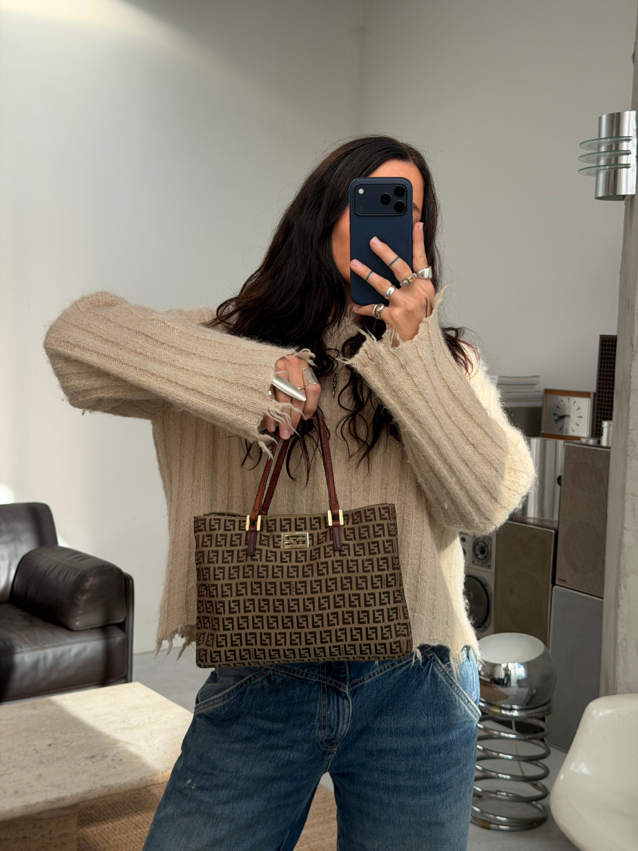 RR ARCHIVE Fendi Zucchino Canvas Handbag