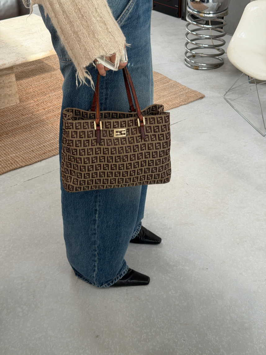 RR ARCHIVE Fendi Zucchino Canvas Handbag