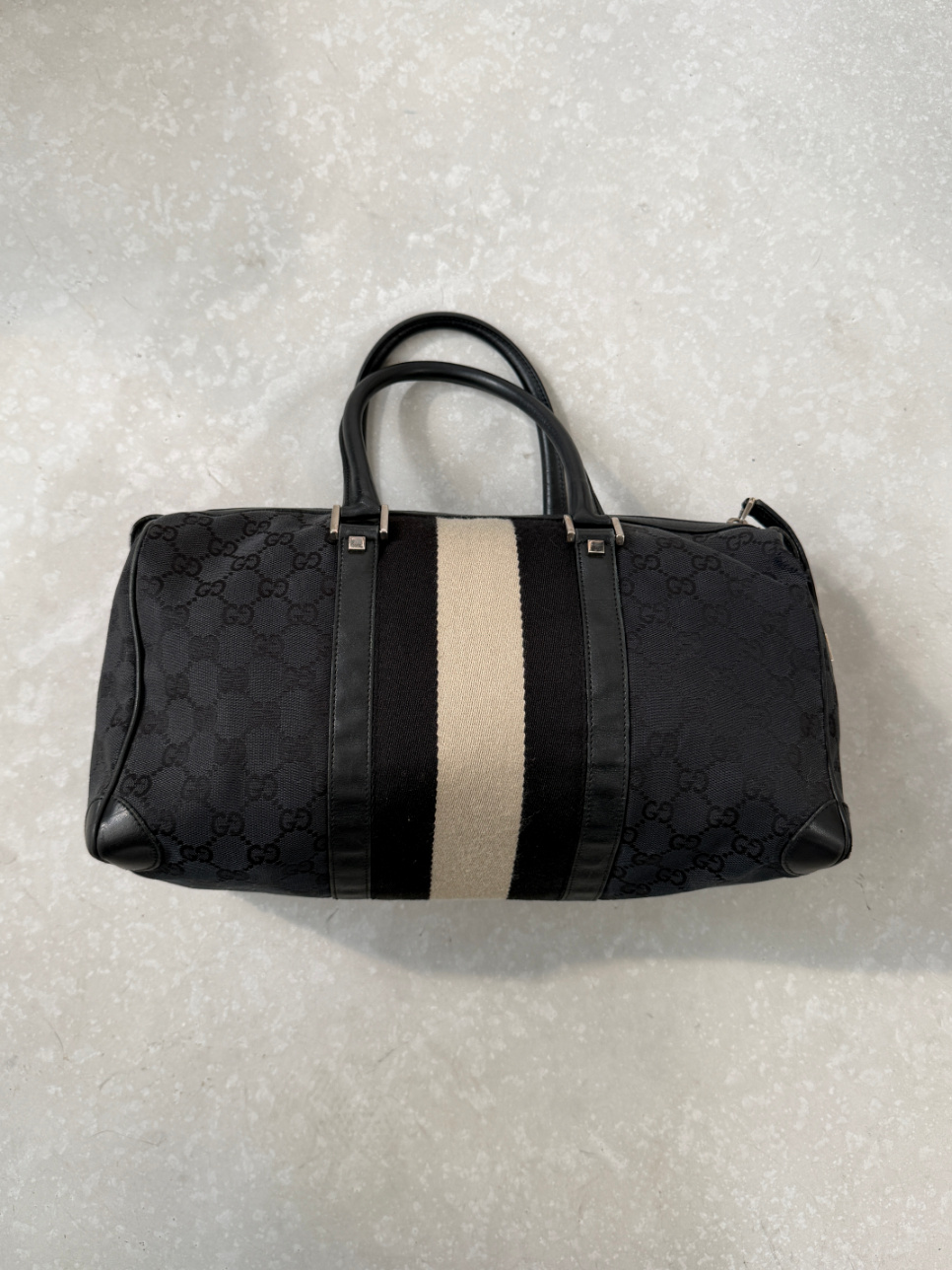 RR ARCHIVE Gucci GG Canvas Sherry Line Boston Bag
