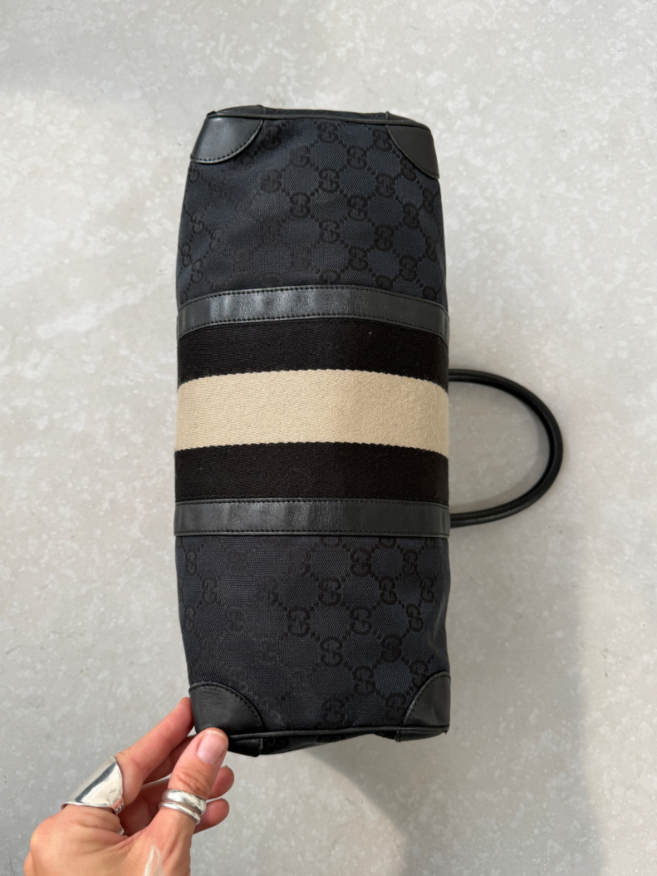 RR ARCHIVE Gucci GG Canvas Sherry Line Boston Bag