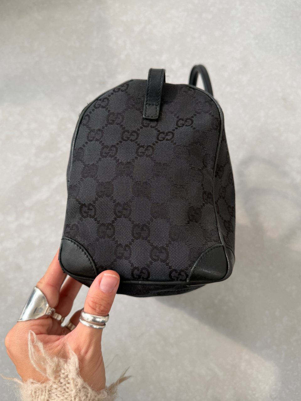 RR ARCHIVE Gucci GG Canvas Sherry Line Boston Bag