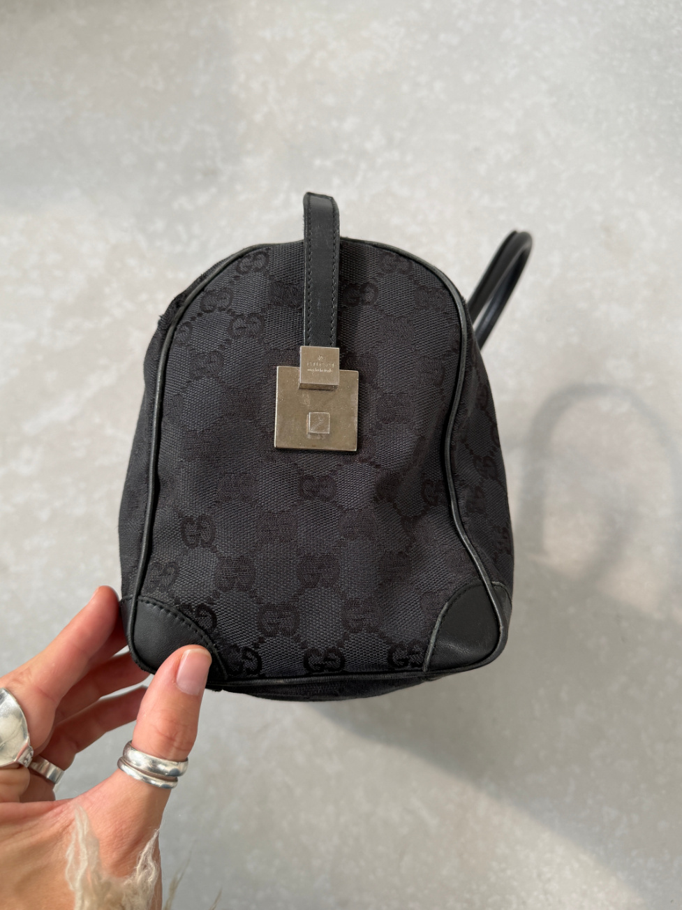 RR ARCHIVE Gucci GG Canvas Sherry Line Boston Bag