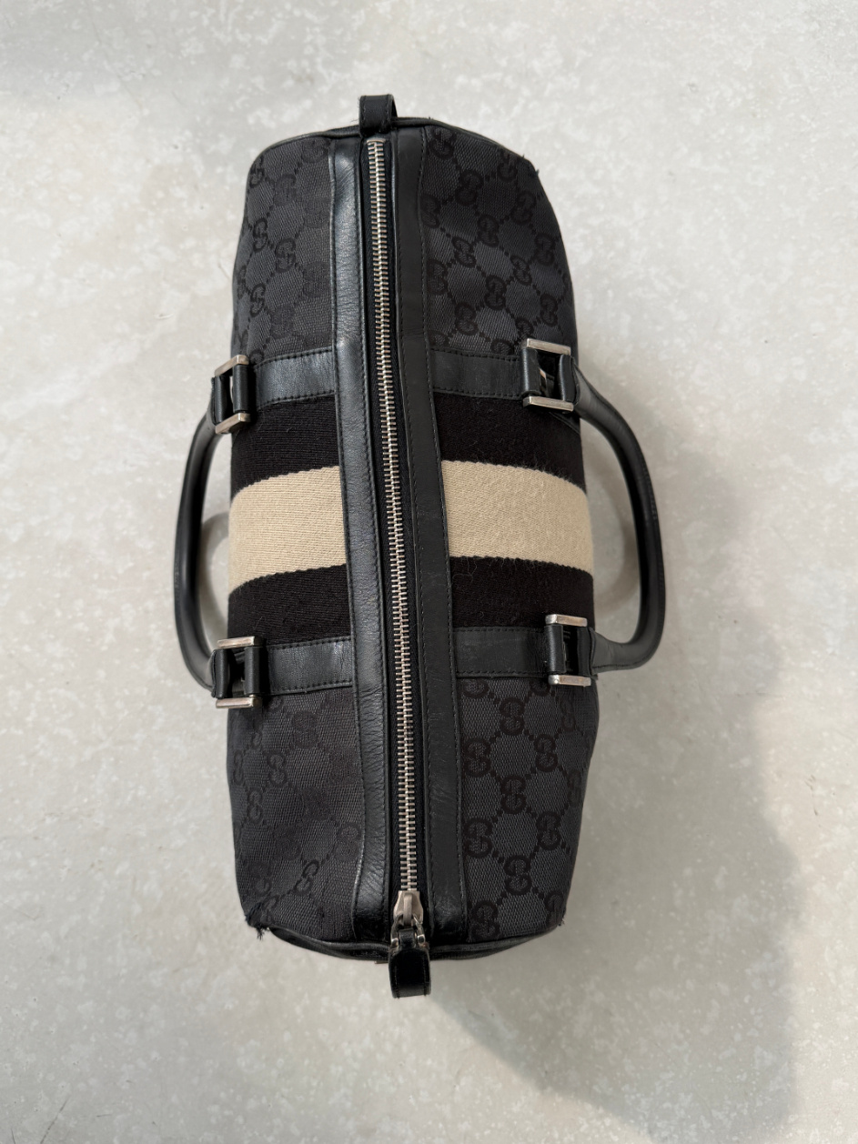 RR ARCHIVE Gucci GG Canvas Sherry Line Boston Bag