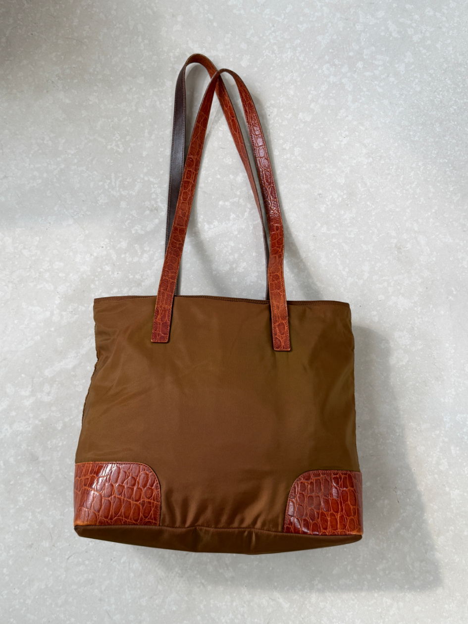 RR ARCHIVE Prada Nylon & Leather Double Handle Tote