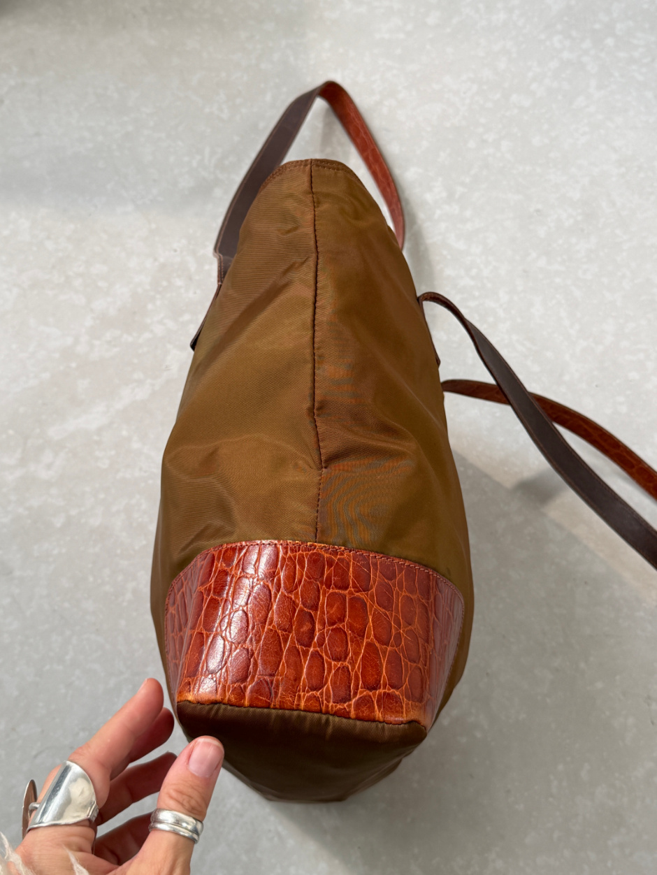 RR ARCHIVE Prada Nylon & Leather Double Handle Tote