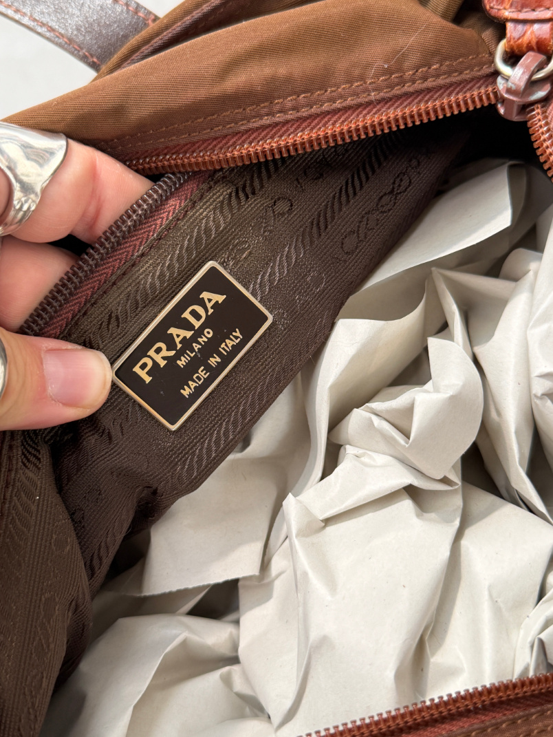 RR ARCHIVE Prada Nylon & Leather Double Handle Tote