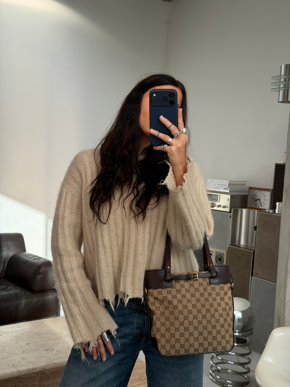 RR ARCHIVE Gucci GG Canvas & Leather Handbag