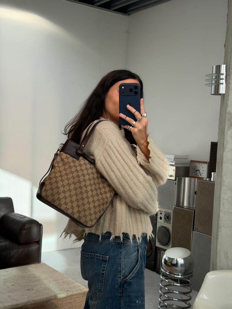 RR ARCHIVE Gucci GG Canvas & Leather Handbag