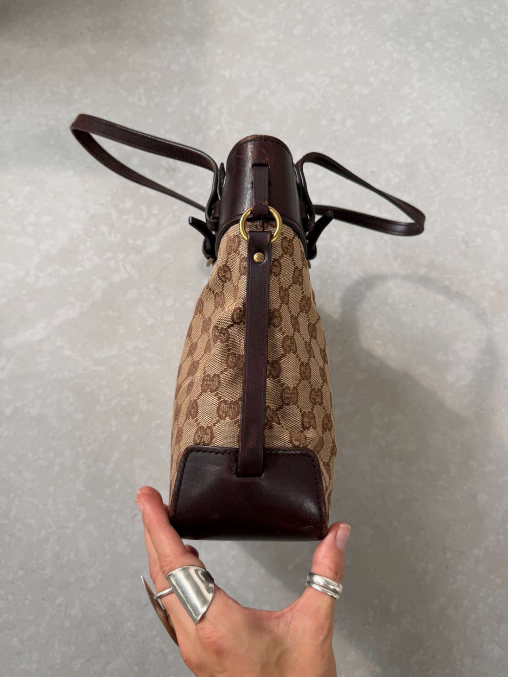RR ARCHIVE Gucci GG Canvas & Leather Handbag