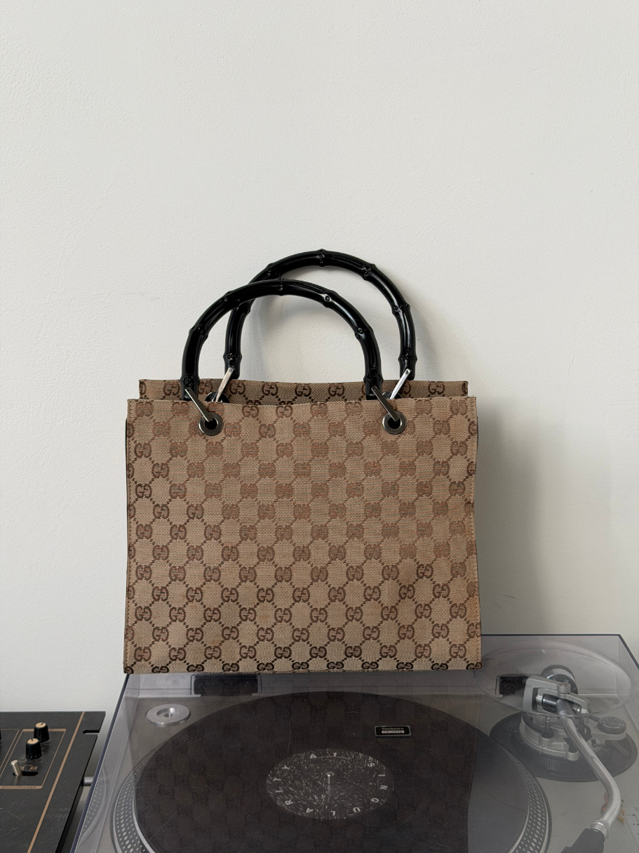 RR ARCHIVE Gucci Bamboo GG Canvas Handbag