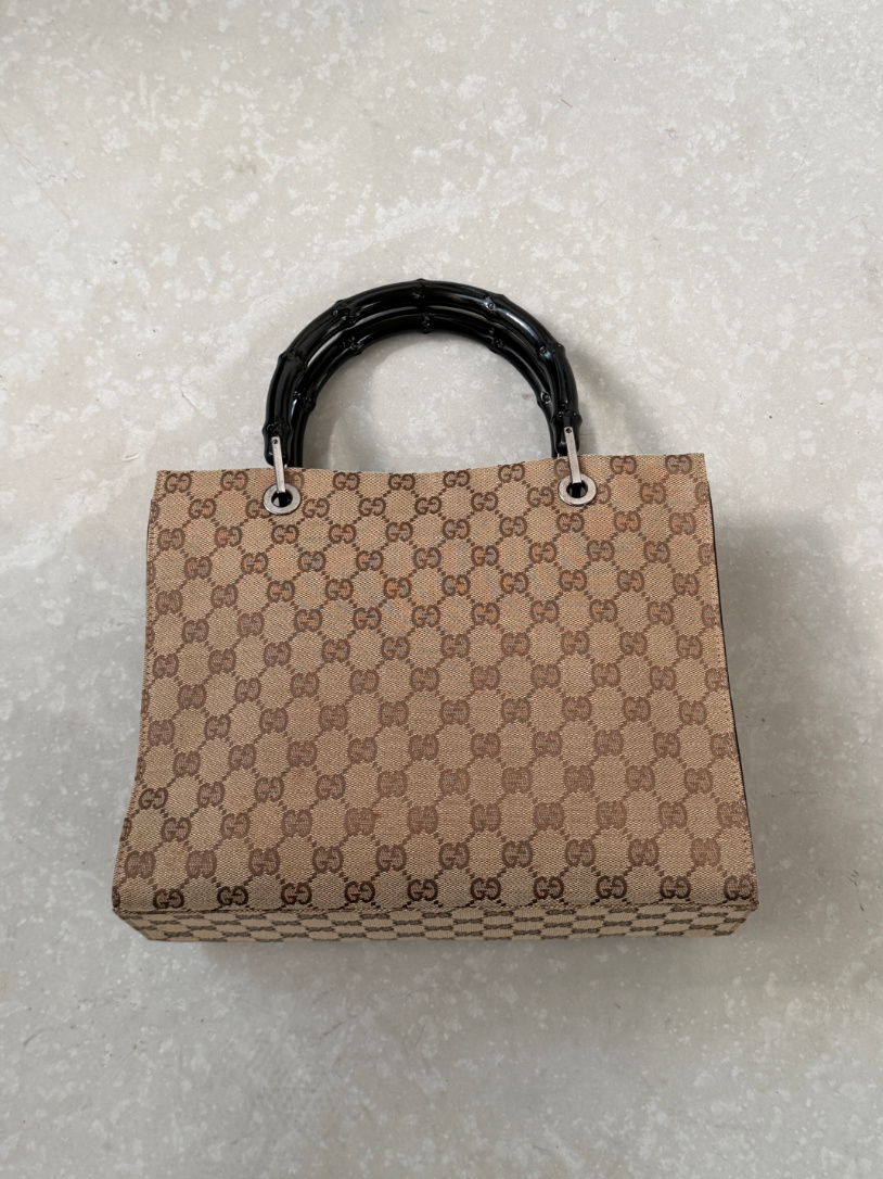 RR ARCHIVE Gucci Bamboo GG Canvas Handbag