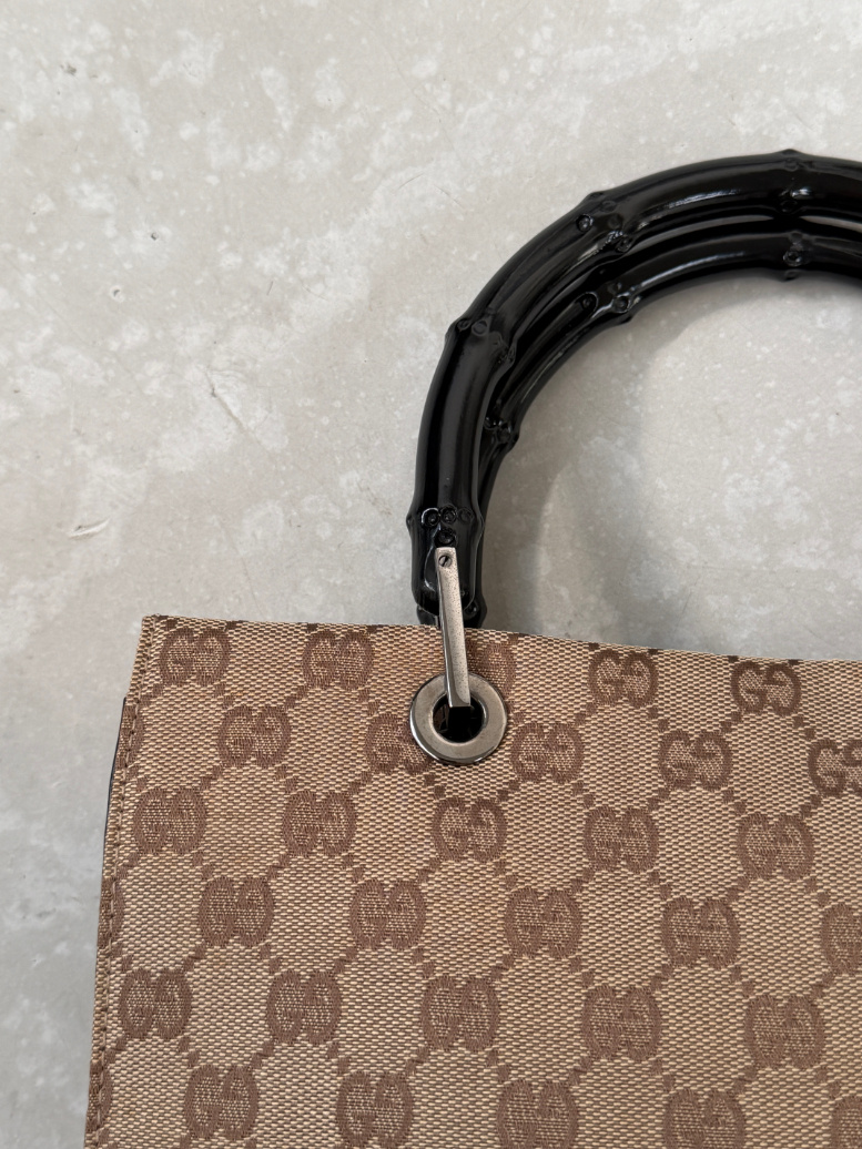 RR ARCHIVE Gucci Bamboo GG Canvas Handbag