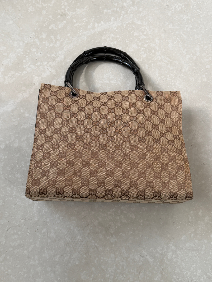 RR ARCHIVE Gucci Bamboo GG Canvas Handbag