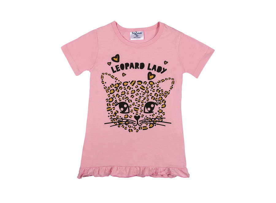 Leopard Lady Bigshirt Licht Roze
