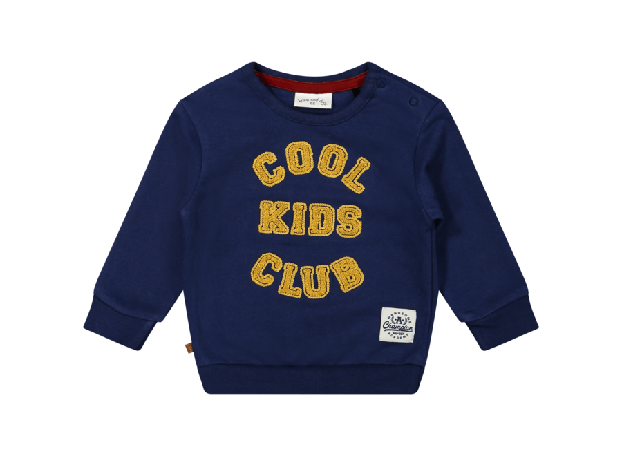 Sweater met Cool Kids Club Borduursel - Navy- Handsome Academy