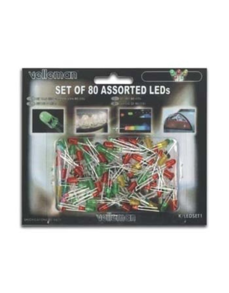 Velleman Velleman Set of 80 Assorted LED's K/LED1