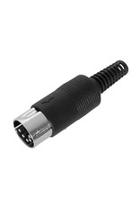 Multicomp DIN Audio / Video Connector, 5 Contacts, Plug, Cable Mount, Solder, Metallised Plastic Body