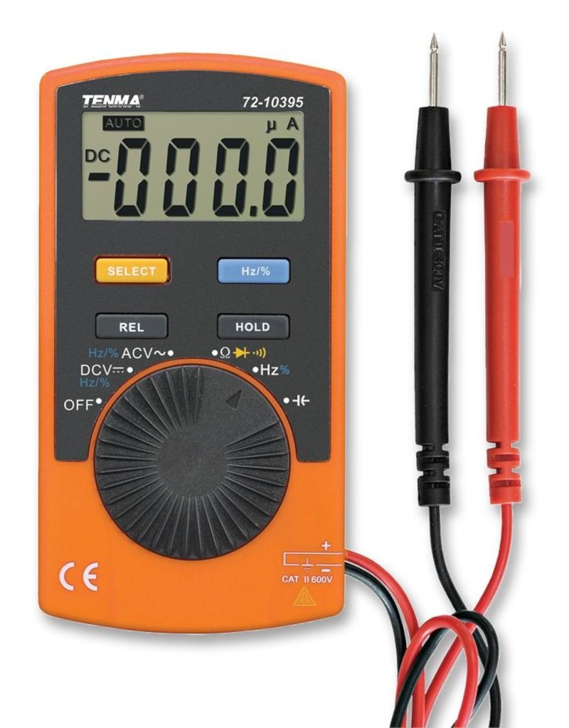 Pocket-size Digital Multimeter, Autoranging, 600V AC-DC, 4000 Count Tenma