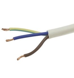Power Cable H05VV-F - 3 x 1,5mm², White, 10m