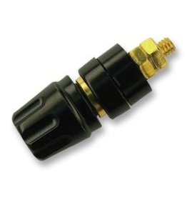 Banana Socket 4mm Female Black Gold-Plated Hirschmann