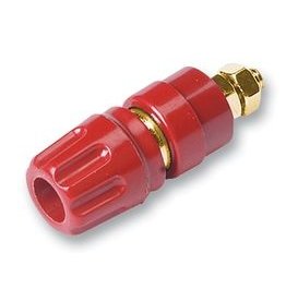 Banana Socket 4mm Female Red Gold-Plated Hirschmann