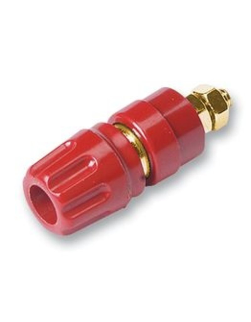 Banana Socket 4mm Female Red Gold-Plated Hirschmann