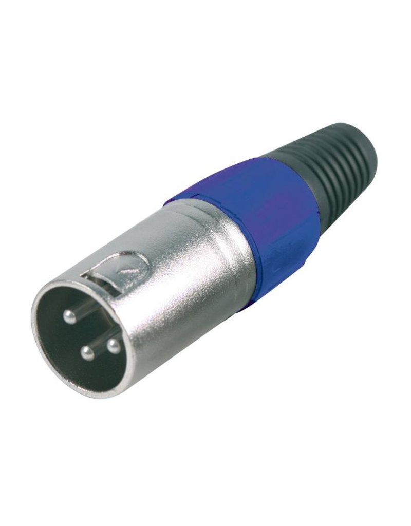 Pro Signal XLR 3-Pole, Male, Cable Mount, Metal, Blue