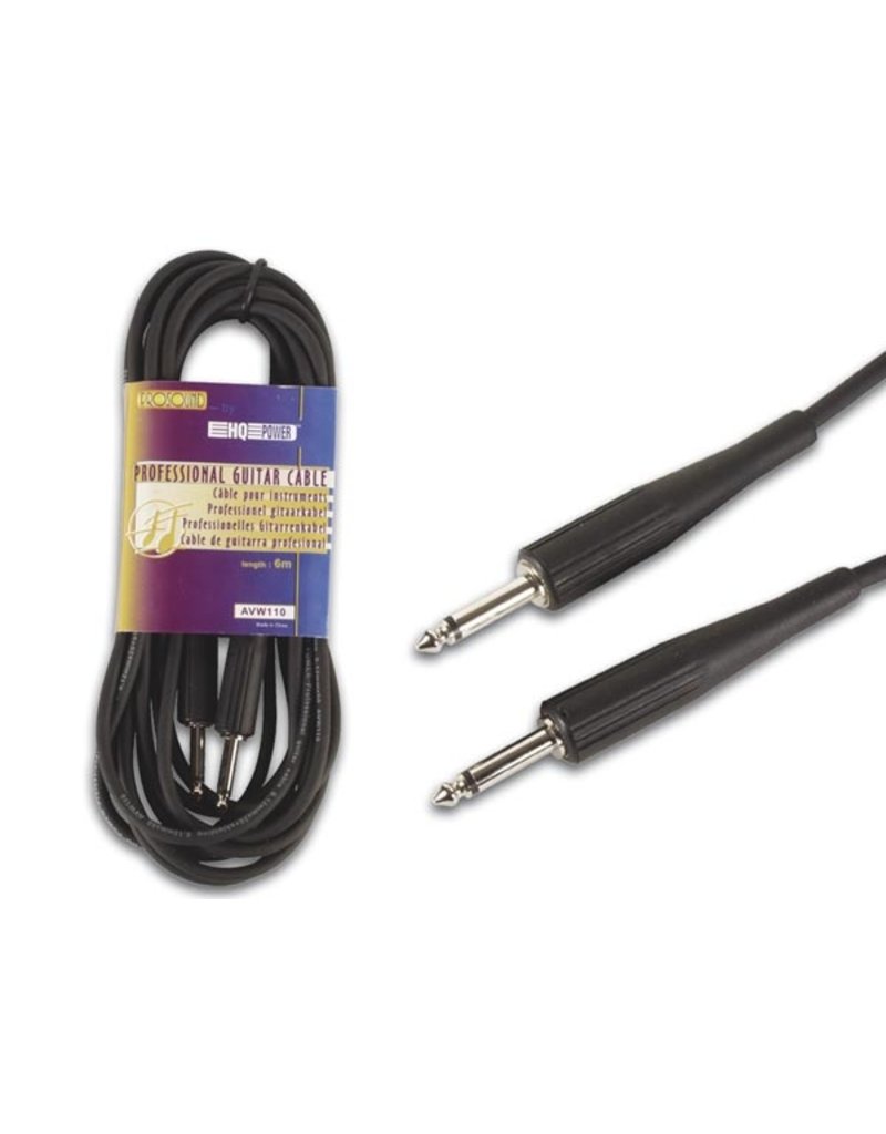 Professional Jack Instrument Cable, 6m Black