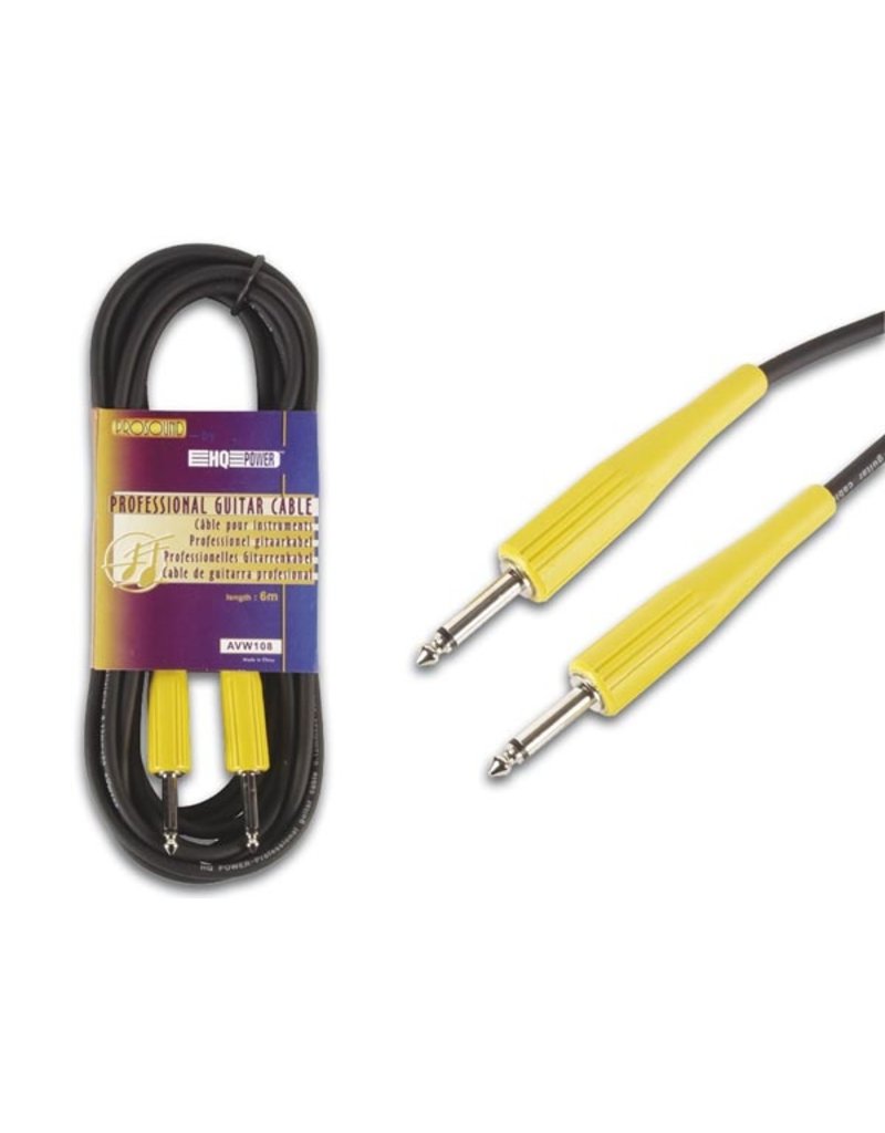 Professional Jack Instrument Cable, 6m Yellow