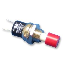 Pushbutton switch SPST Off-(On) Red Multicomp