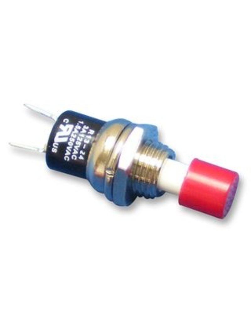 Pushbutton switch SPST Off-(On) Red Multicomp