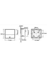 Hopesun Analogue panel meter 15VDC - 70 x 60mm