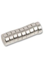 Duratool Magnets, Button, Rare Earth, 8mm x 3mm, Pack of 10