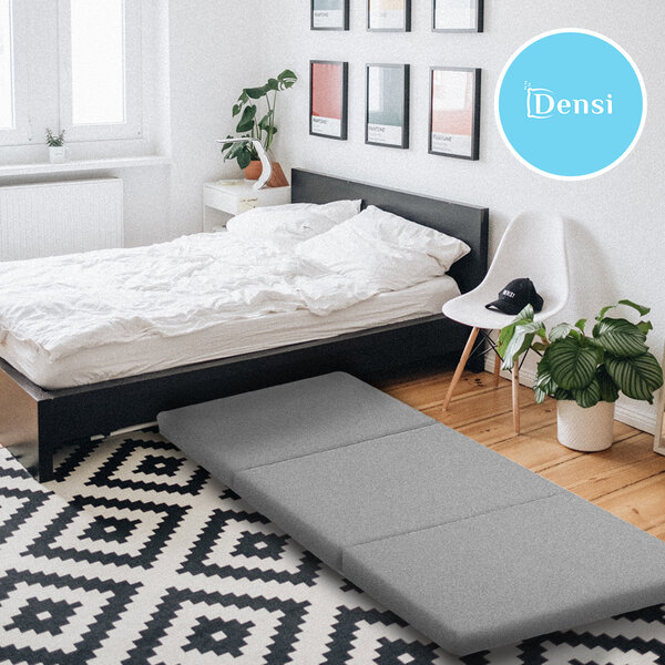 Densi Densi opvouwbare matras – 195x85x10cm – Grijs – logeermatras - eenpersoonsbed – logeerbed – inklapbaar matras – afneembare hoes- ruimtebesparend