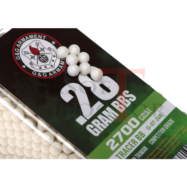 G&G 0.28g Tracer BB 2700rds - Green