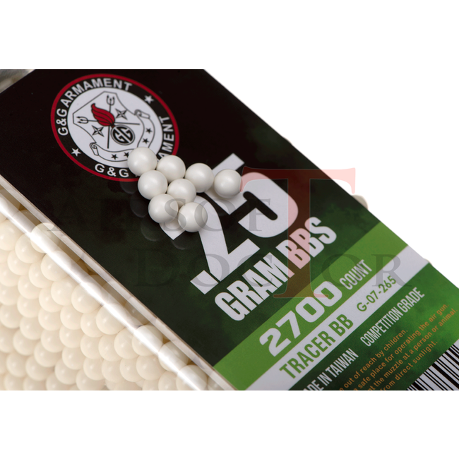 G&G 0.25g Tracer BB 2700rds - Green