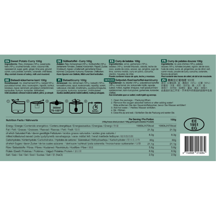 Tactical Foodpack Sweet Potato Curry (100g)