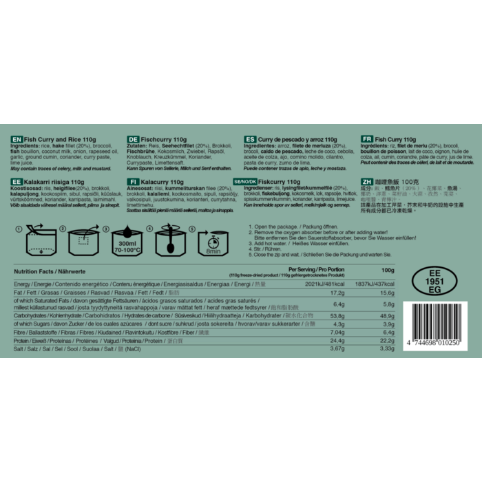 Tactical Foodpack Fish Curry and Rice (110g)